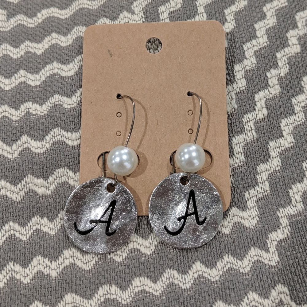 "A" earrings